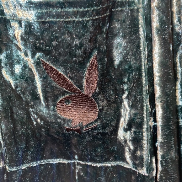 Brand NEW NWT Ladies Playboy Green Crushed Velour Shacket velvet soft feel multi - Picture 10 of 14